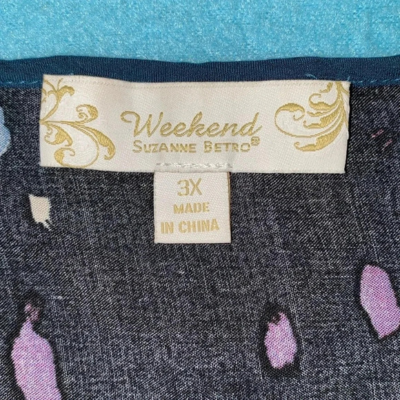 WEEKEND Suzanne Betro tunic balloon long sleeve ties at neck and wrists size 3X - Picture 4 of 10